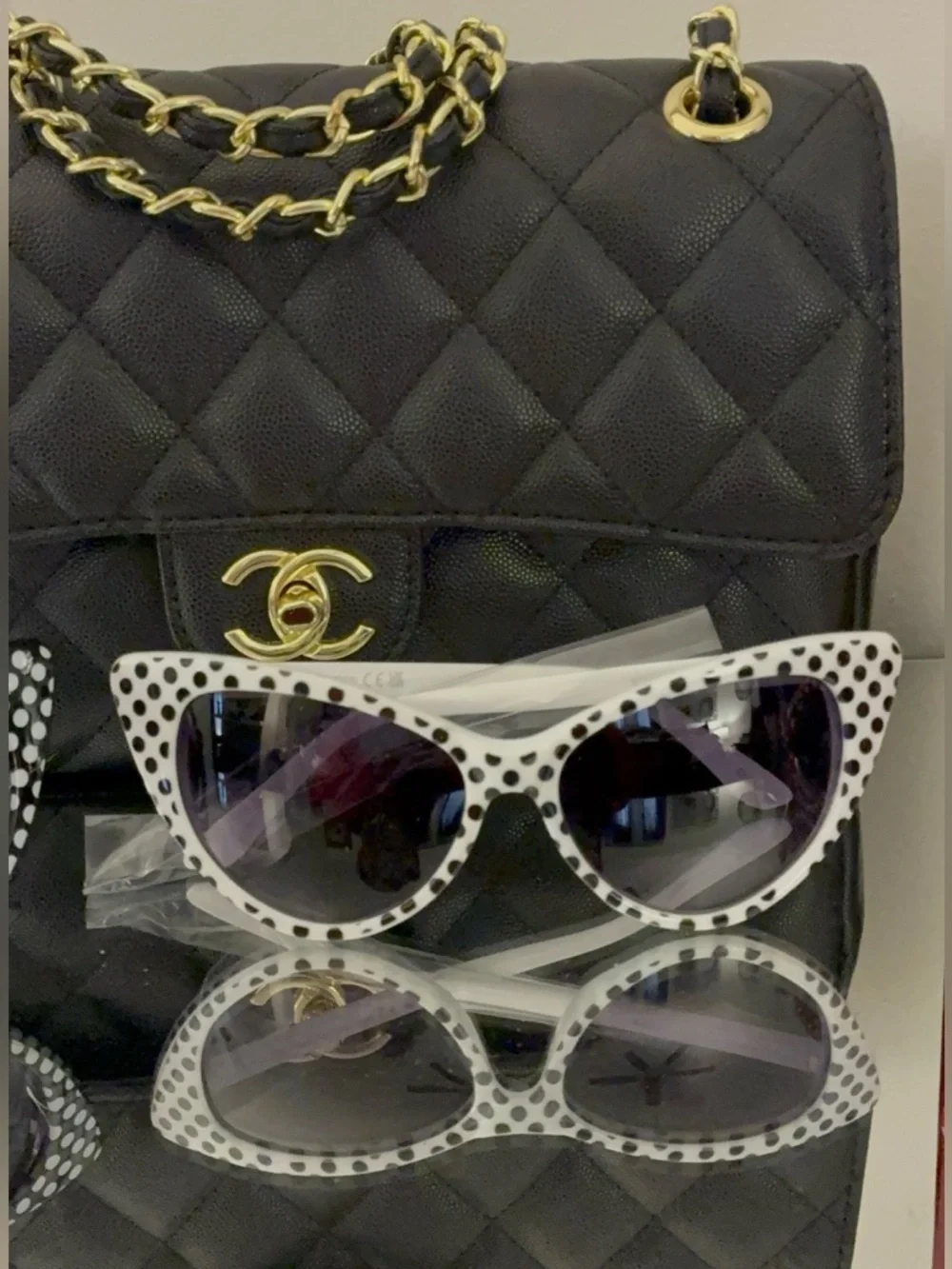 White Polka Dot Cat Eye Sunglasses Retro Vintage Fashion UV400 Sunglasses